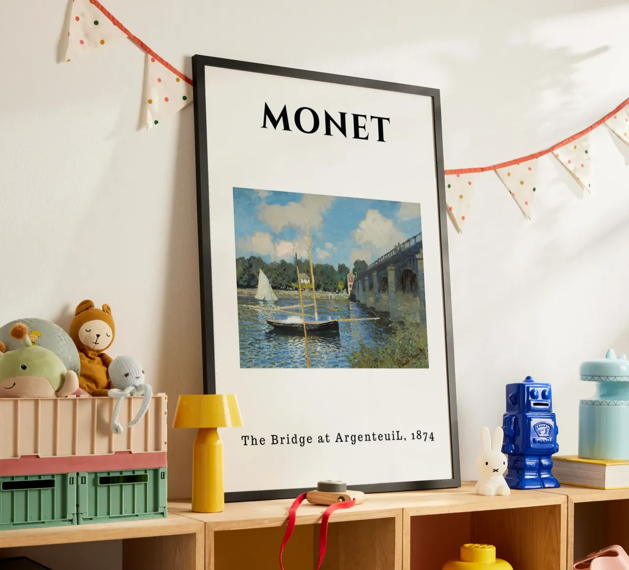 Il ponte di Argenteuil di Monet, 1874 - Sce fluviale impressionista carta hahnemühle da homdeco