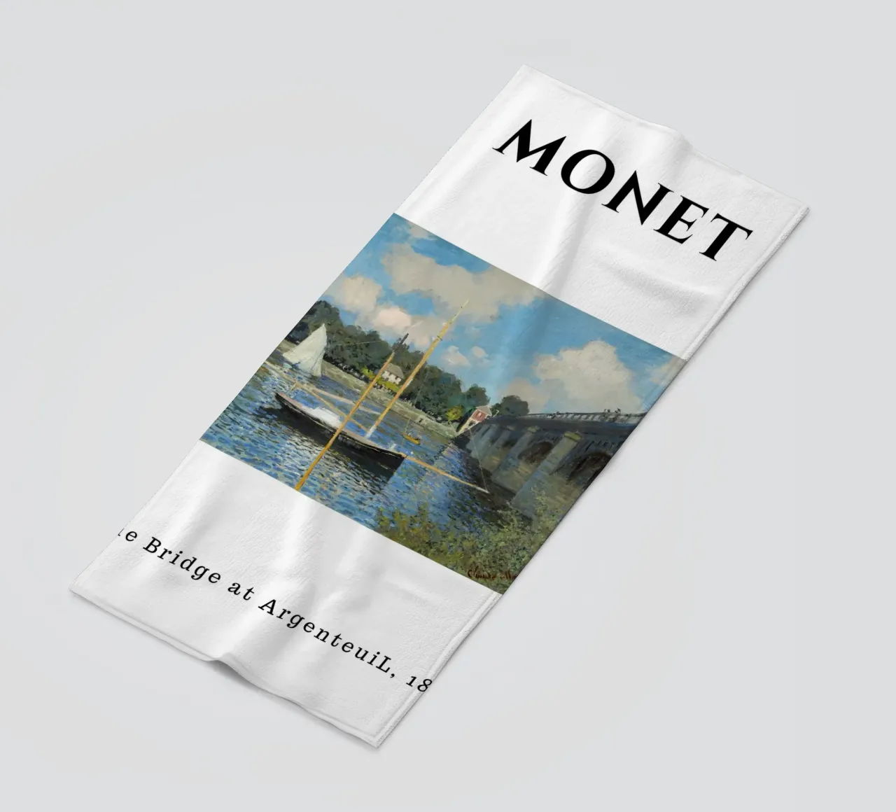 Il ponte di Argenteuil di Monet, 1874 - Sce fluviale impressionista telo mare da homdeco