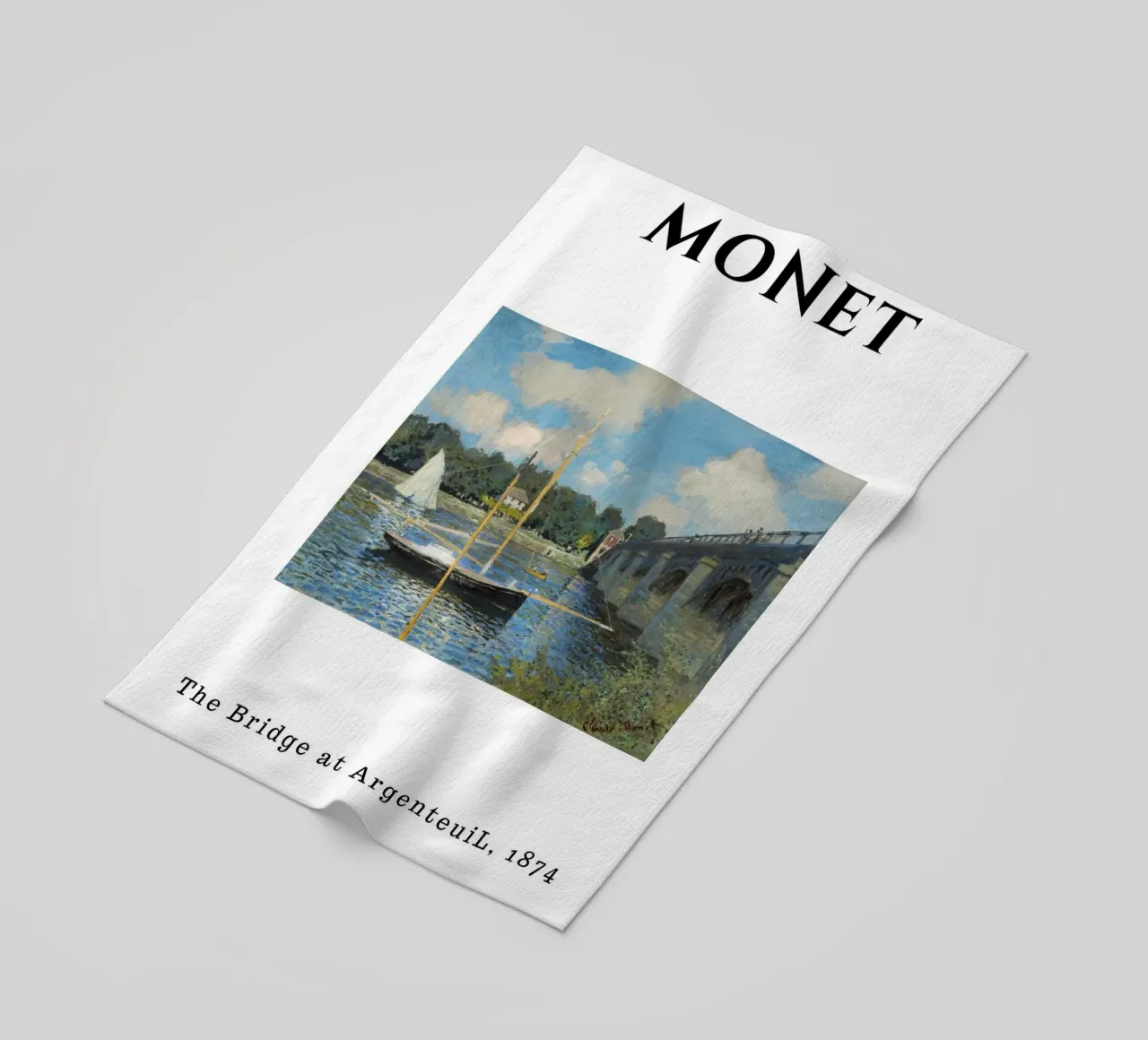 Il ponte di Argenteuil di Monet, 1874 - Sce fluviale impressionista telo mare da homdeco