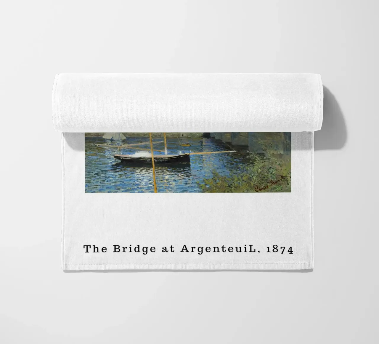 Il ponte di Argenteuil di Monet, 1874 - Sce fluviale impressionista telo mare da homdeco