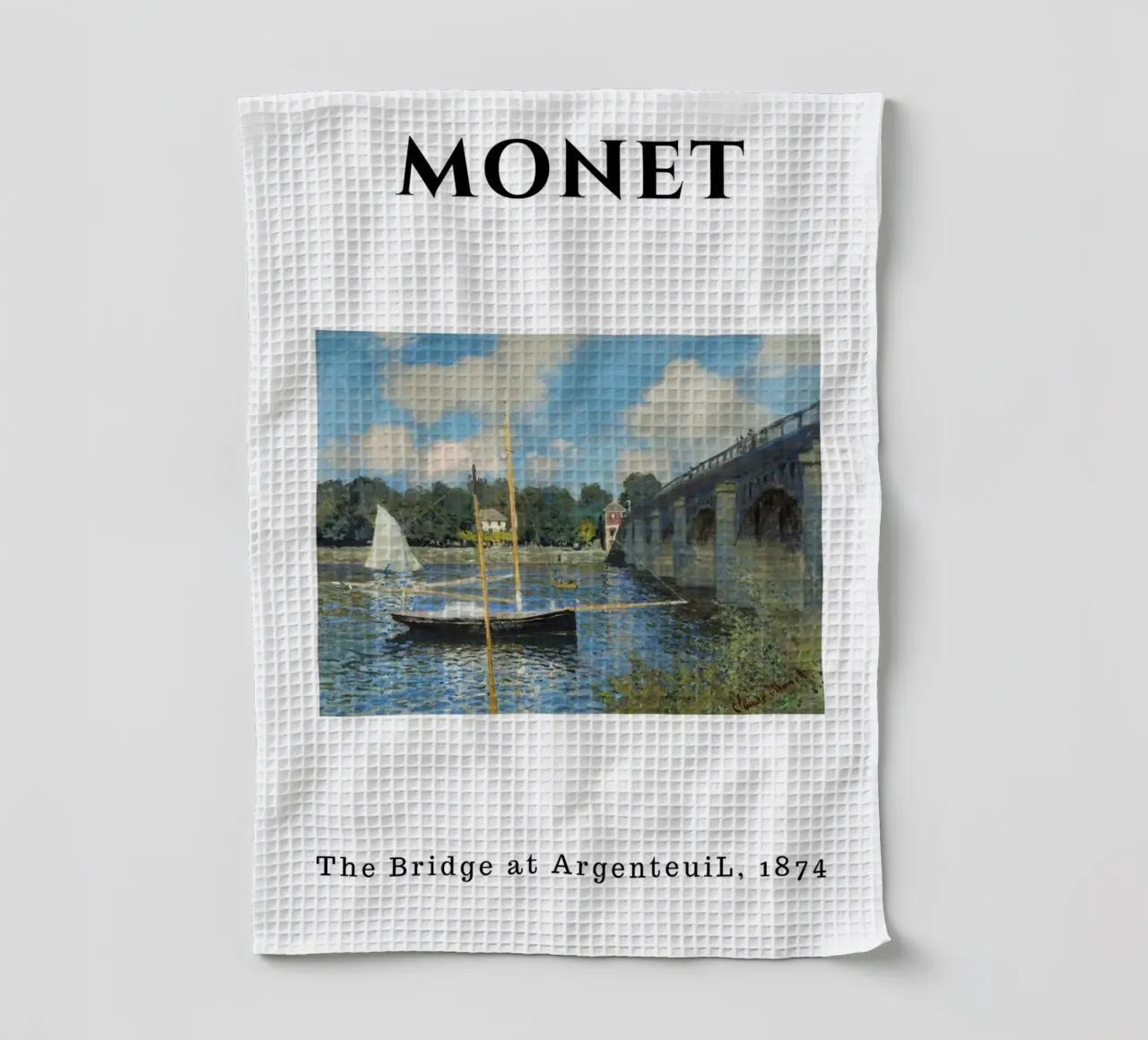 Il ponte di Argenteuil di Monet, 1874 - Sce fluviale impressionista canovaccio da cucina da homdeco
