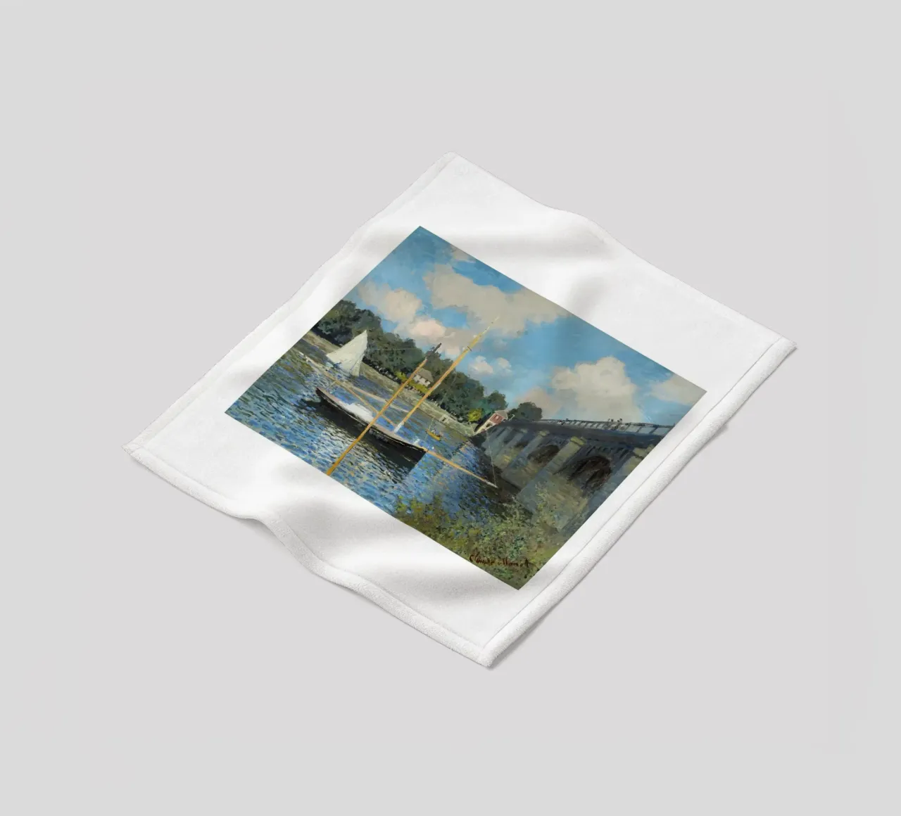 Il ponte di Argenteuil di Monet, 1874 - Sce fluviale impressionista coperta in pile da homdeco