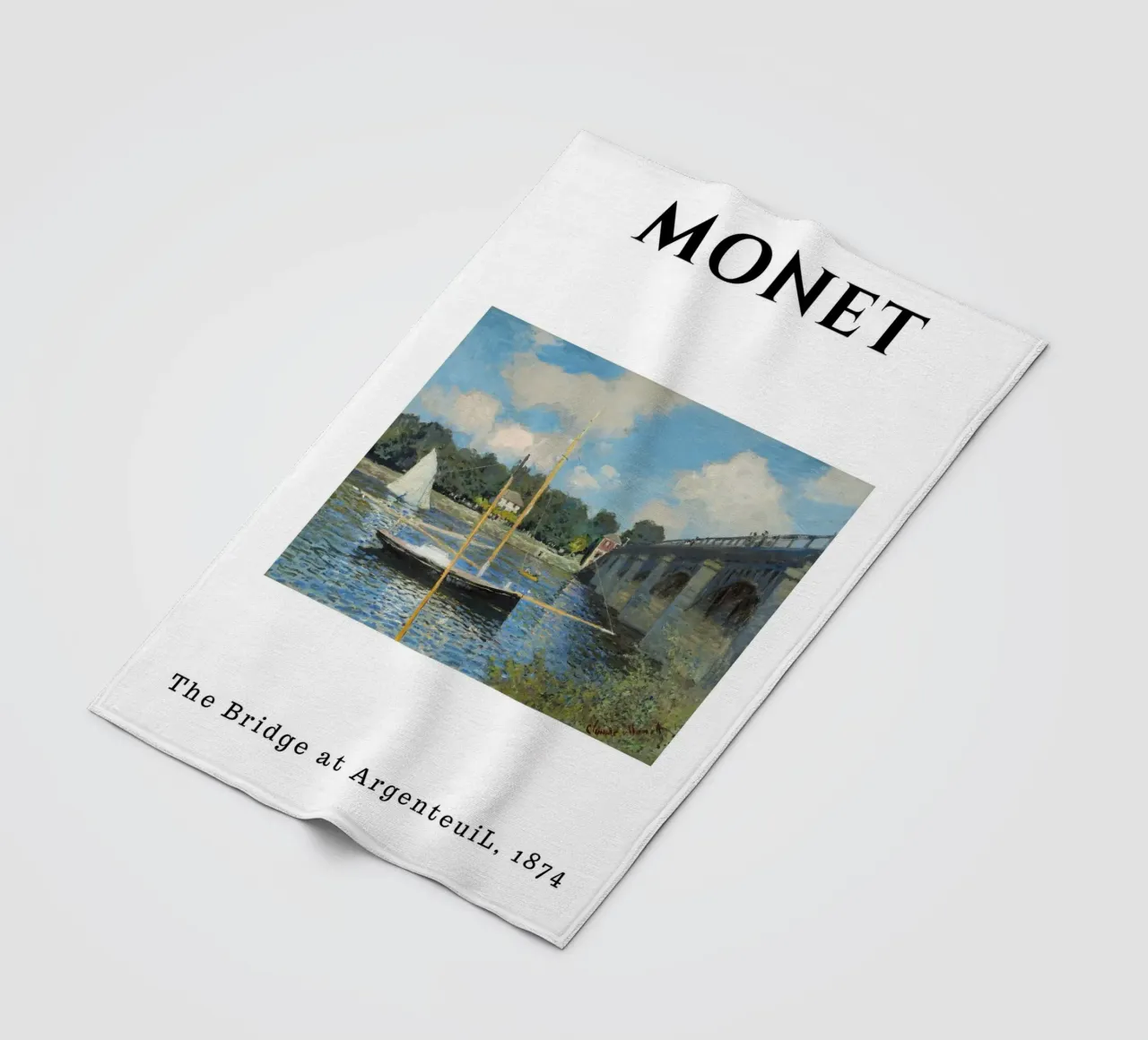 Il ponte di Argenteuil di Monet, 1874 - Sce fluviale impressionista coperta in pile da homdeco
