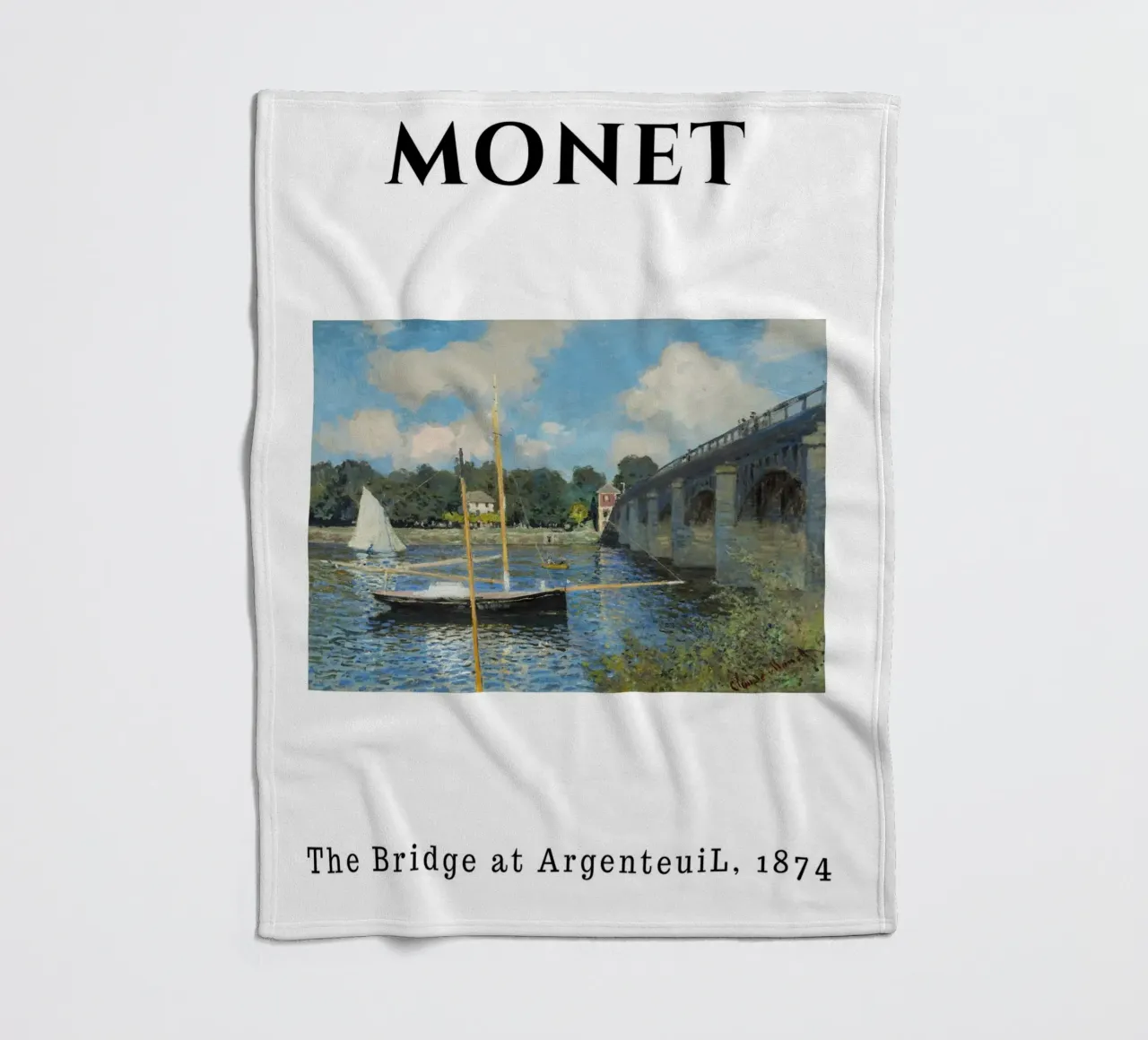 Il ponte di Argenteuil di Monet, 1874 - Sce fluviale impressionista coperta in pile da homdeco