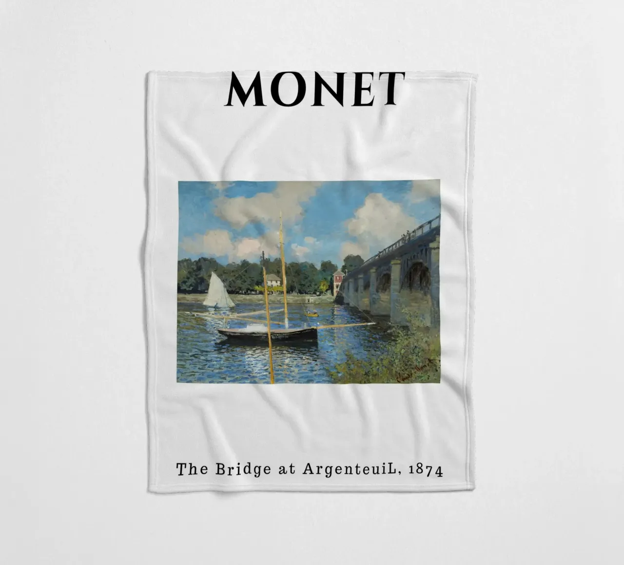 Il ponte di Argenteuil di Monet, 1874 - Sce fluviale impressionista coperta in pile da homdeco