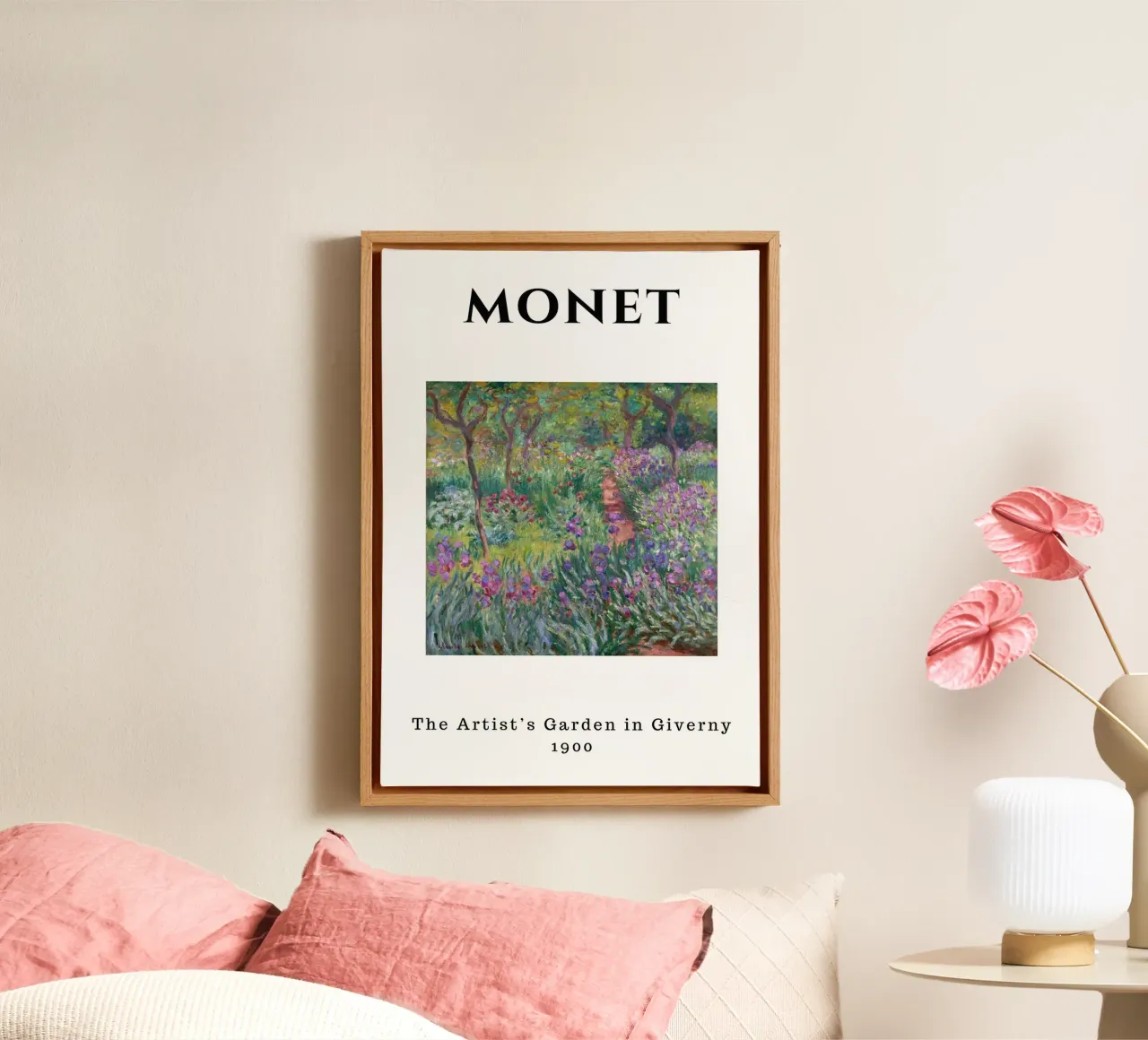 Monets tuin in Giverny, 1900 - Levendig impressionistisch landschap canvas met Baklijst van homdeco