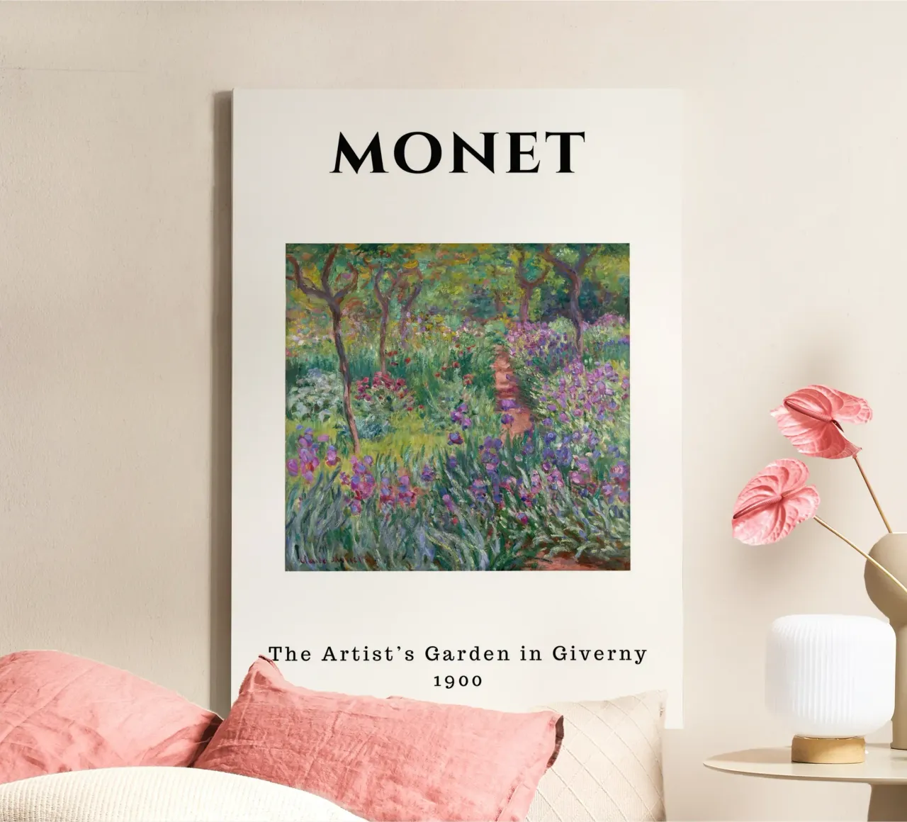Monets tuin in Giverny, 1900 - Levendig impressionistisch landschap canvas met Baklijst van homdeco