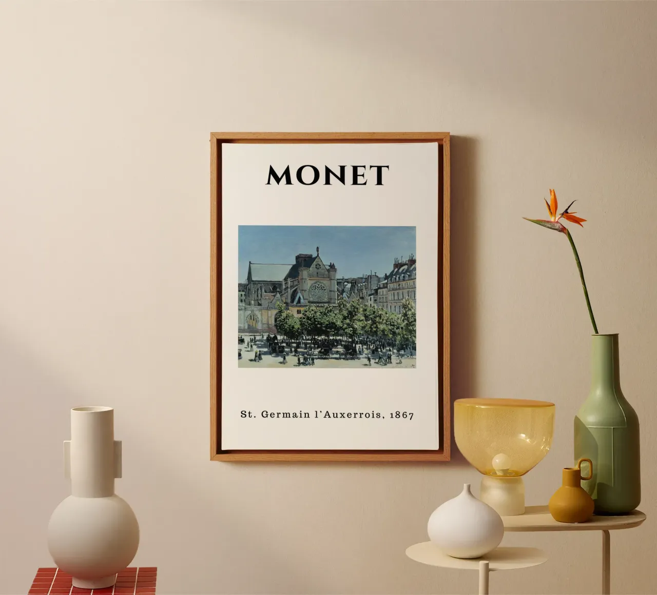 St. Germain l'Auxerrois di Monet, 1867 - Paesaggio urbano parigino tela con Cornice a cassetta da homdeco