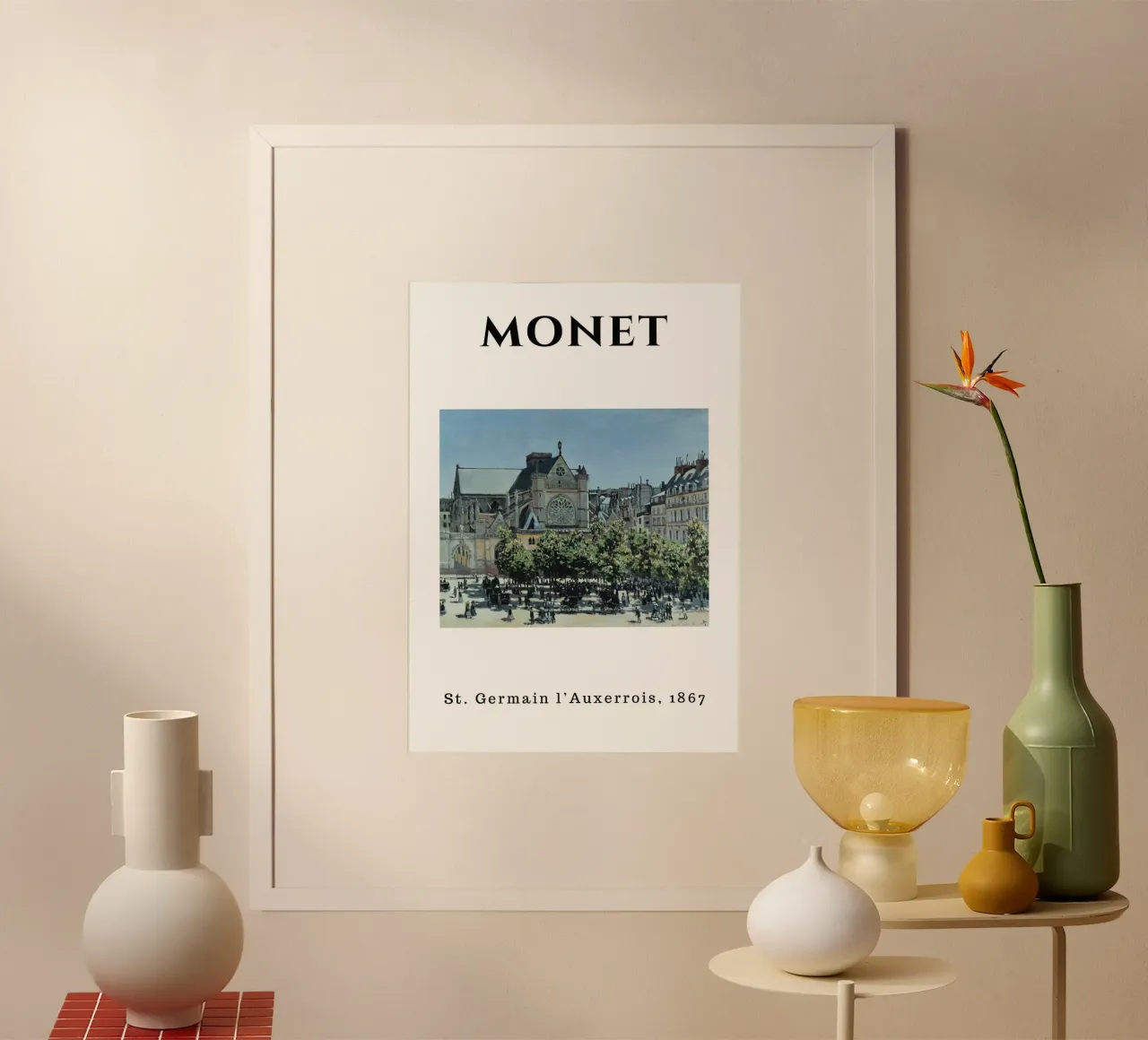 St. Germain l'Auxerrois di Monet, 1867 - Paesaggio urbano parigino poster da homdeco