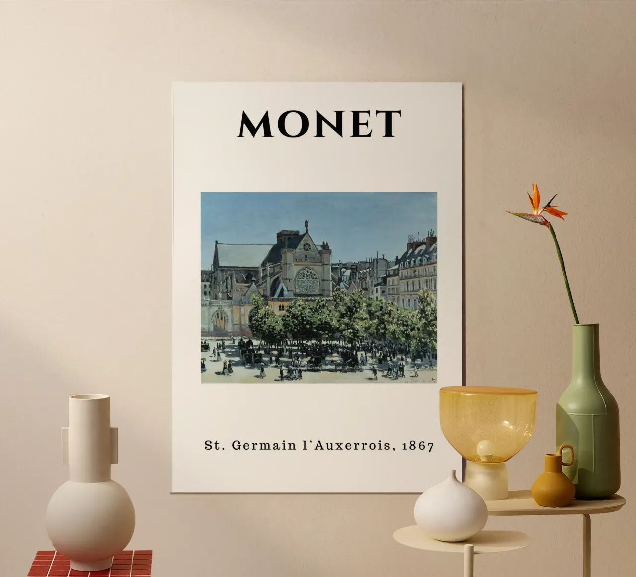 St. Germain l'Auxerrois di Monet, 1867 - Paesaggio urbano parigino poster da homdeco