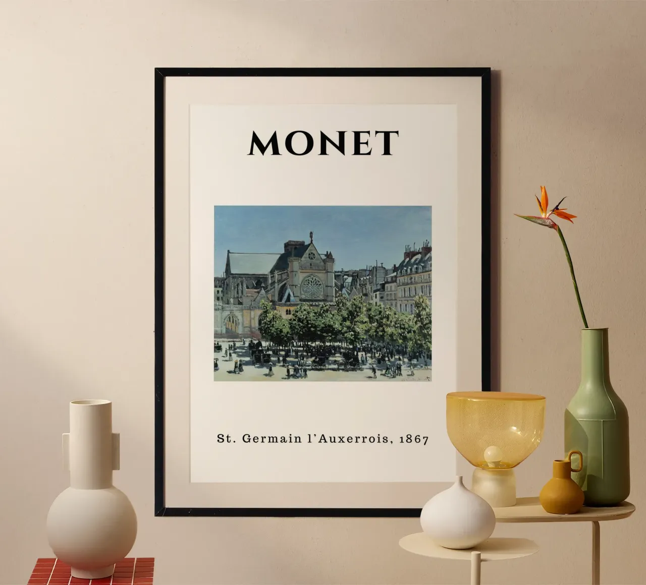 St. Germain l'Auxerrois di Monet, 1867 - Paesaggio urbano parigino poster da homdeco