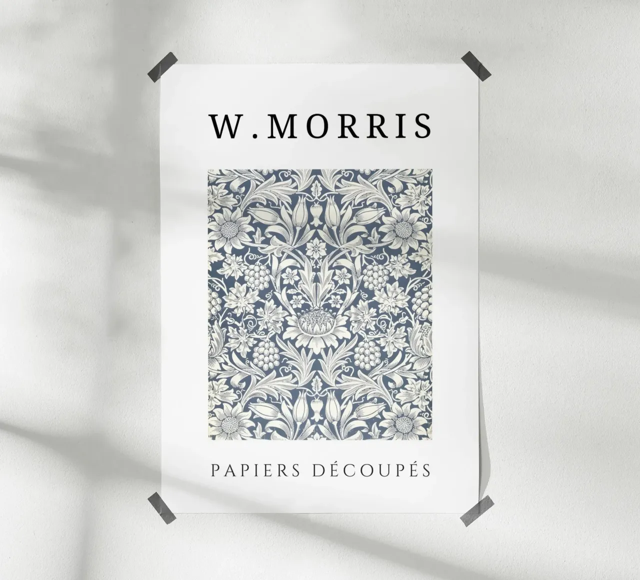 W. Carte da taglio Morris: motivo floreale blu Art Nouveau poster da homdeco