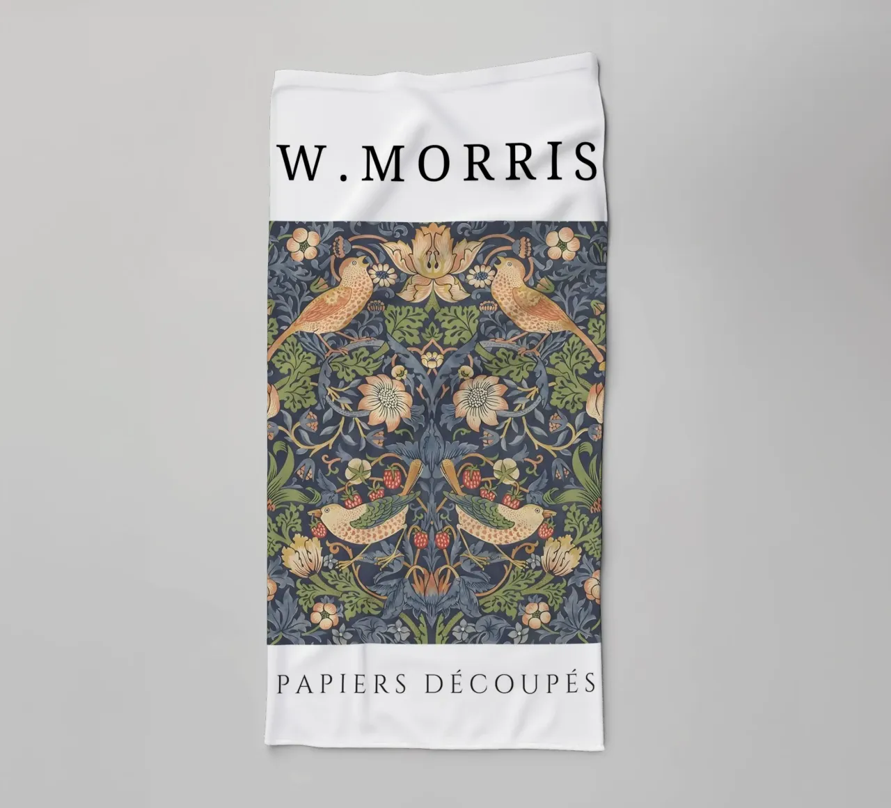 W. Morris Cut Papers: Ladro di fragole Modello di uccello floreale asciugamano da bagno da homdeco