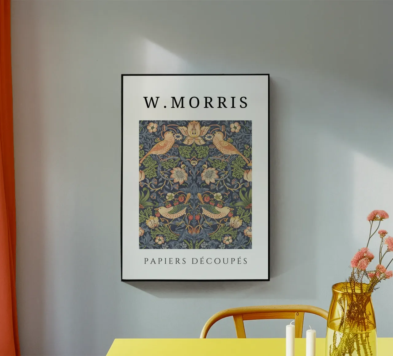 W. Morris Cut Papers: Ladro di fragole Modello di uccello floreale plexiglass da homdeco