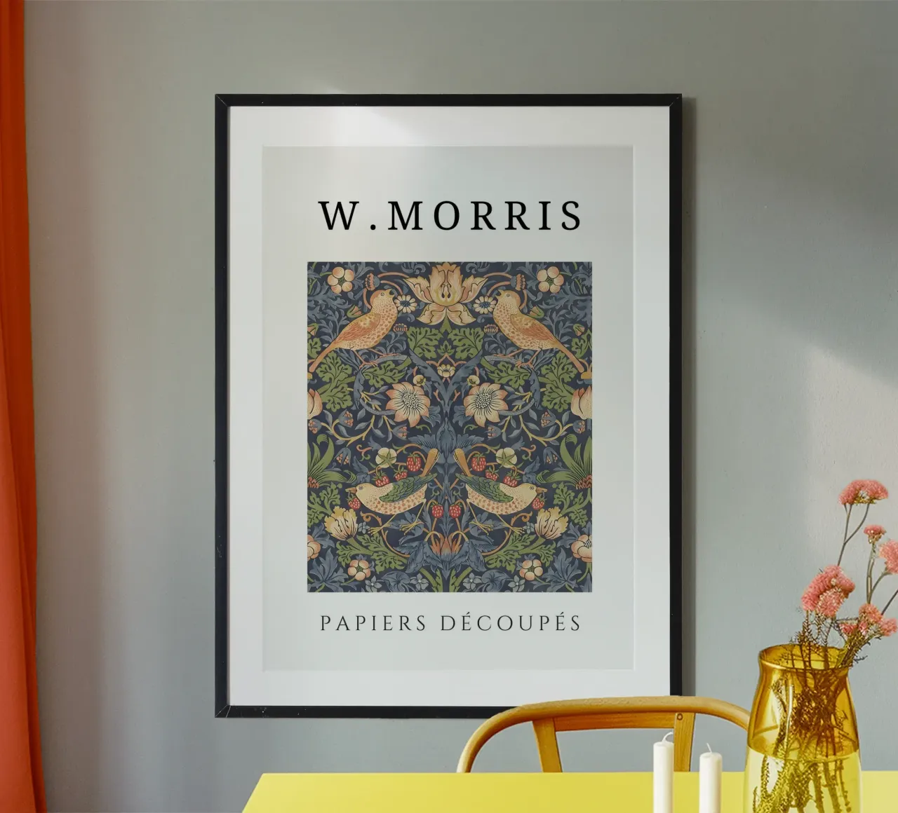 W. Morris Cut Papers: Ladro di fragole Modello di uccello floreale carta hahnemühle da homdeco