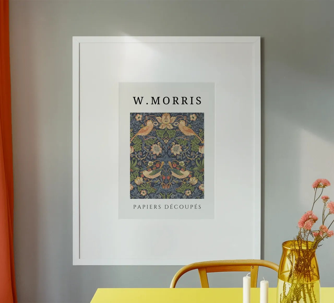 W. Morris Cut Papers: Ladro di fragole Modello di uccello floreale carta hahnemühle da homdeco
