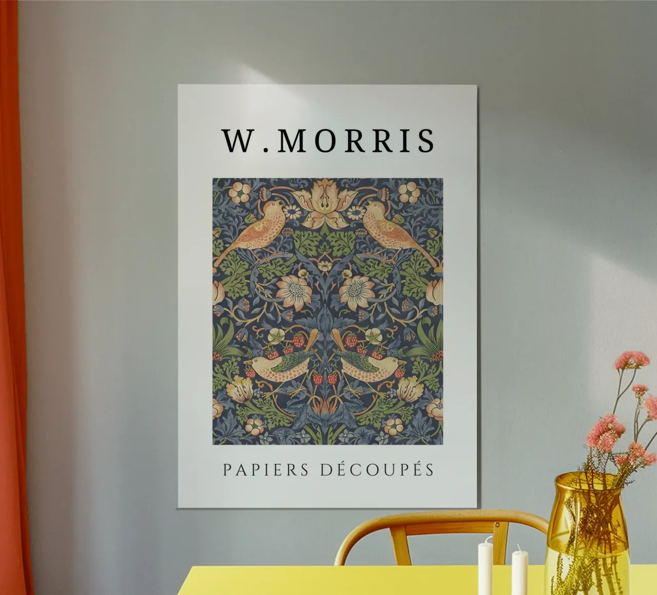 W. Morris Cut Papers: Ladro di fragole Modello di uccello floreale carta hahnemühle da homdeco