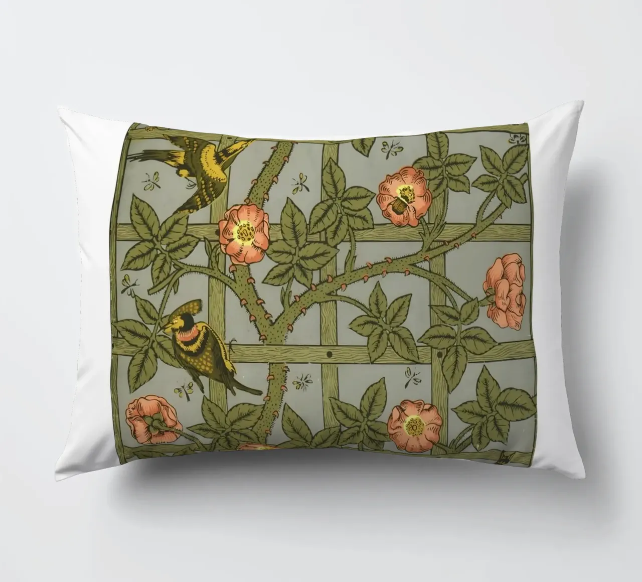 W. Morris Cut Papers: Traliccio e uccelli Art Nouveau Design cuscino da homdeco
