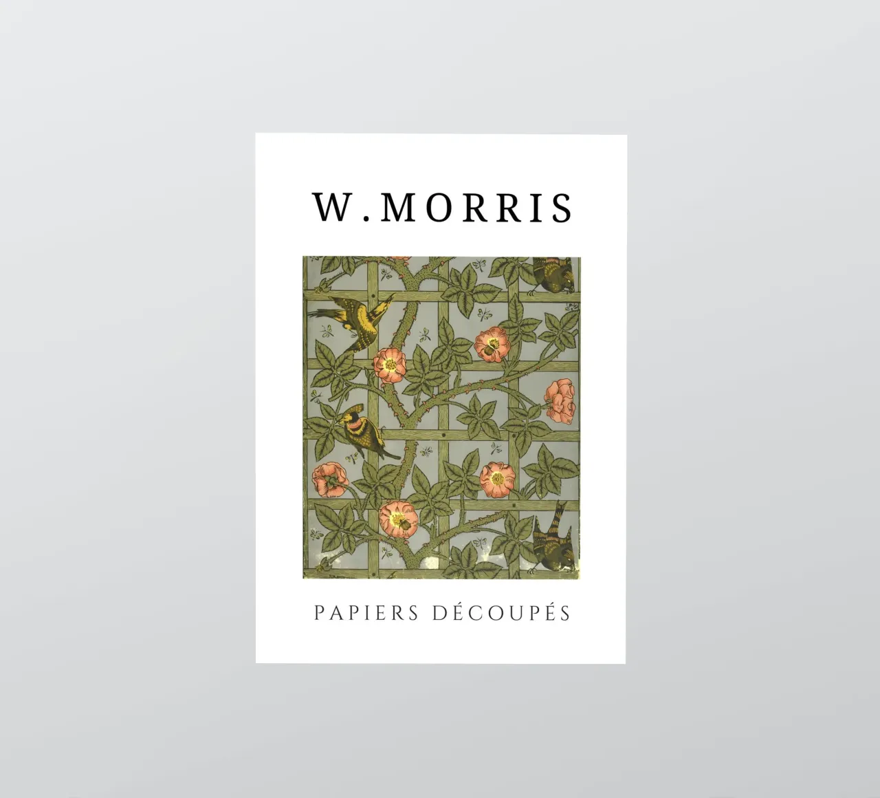W. Papiers découpés Morris : Trellis & Bird Art Nouveau Design autocollant de homdeco