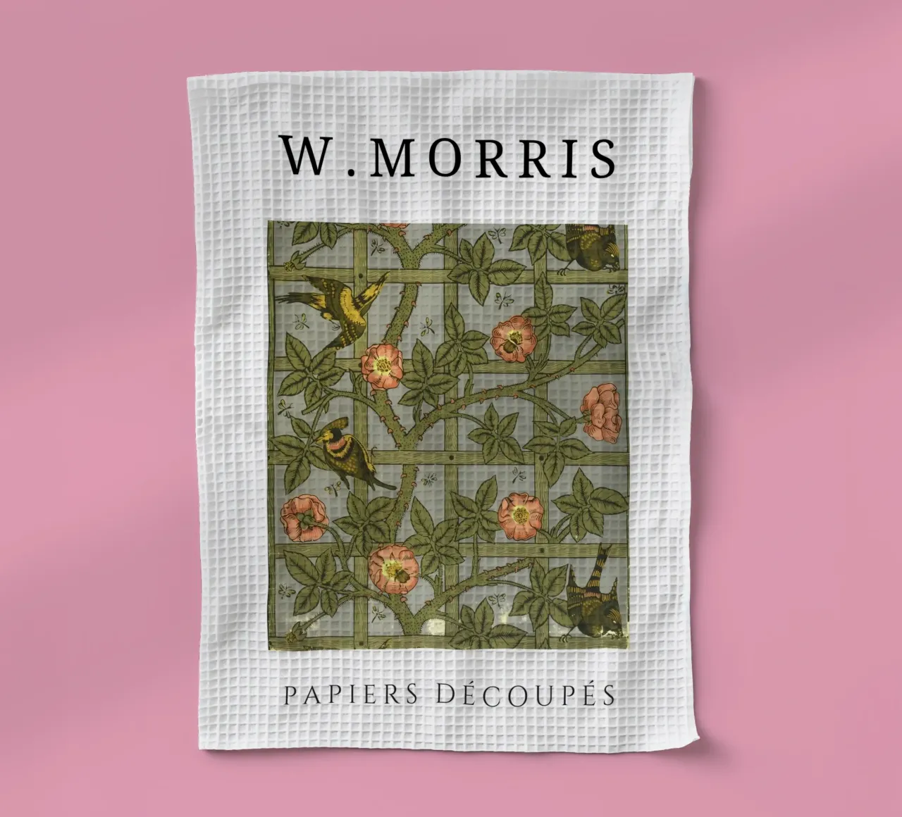 W. Papiers découpés Morris : Trellis & Bird Art Nouveau Design torchon de homdeco
