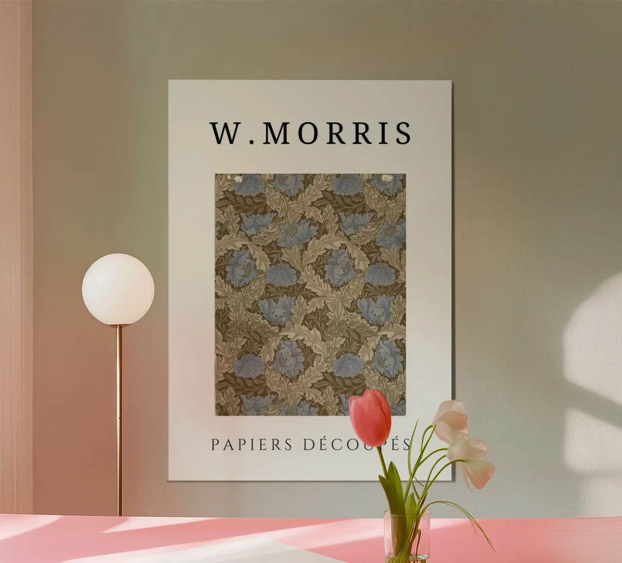W. Morris Cut Papers: Motivo floreale blu anemone poster da homdeco