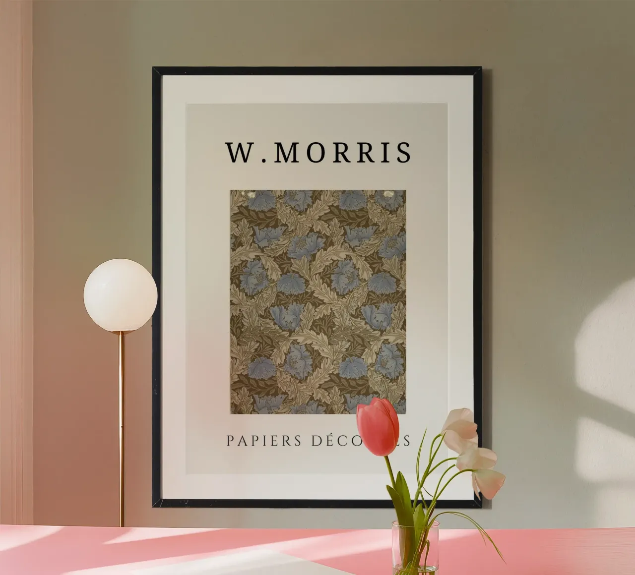 W. Morris Cut Papers: Motivo floreale blu anemone poster da homdeco