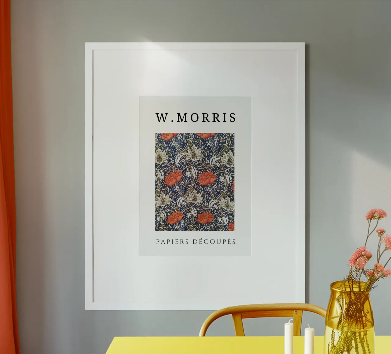 W. Morris Cut Papers: Motivo floreale arancione melograno poster da homdeco