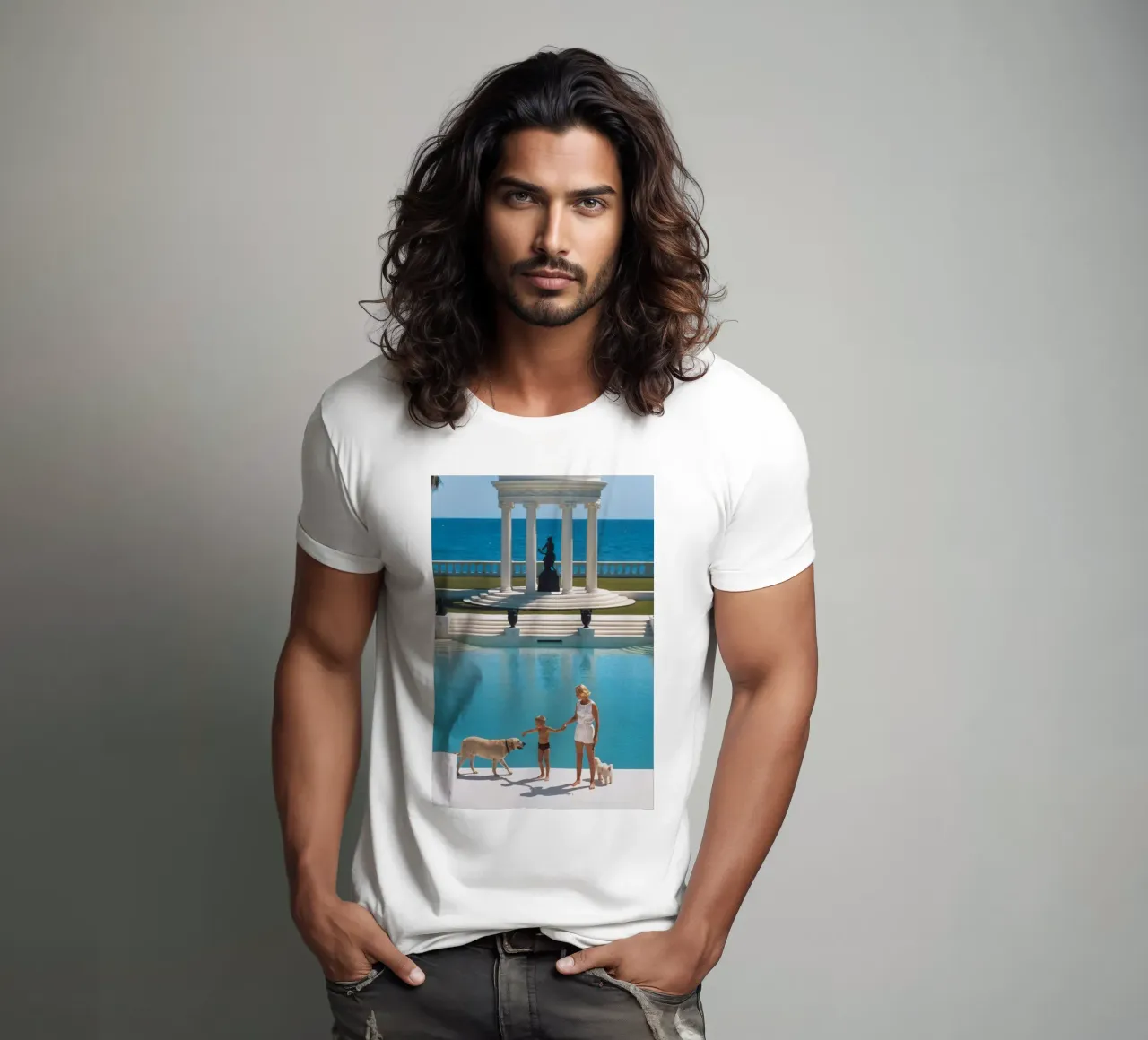 Am Rande des Pools stehend - Slim Aarons T-Shirt von COMEBACKSHOP