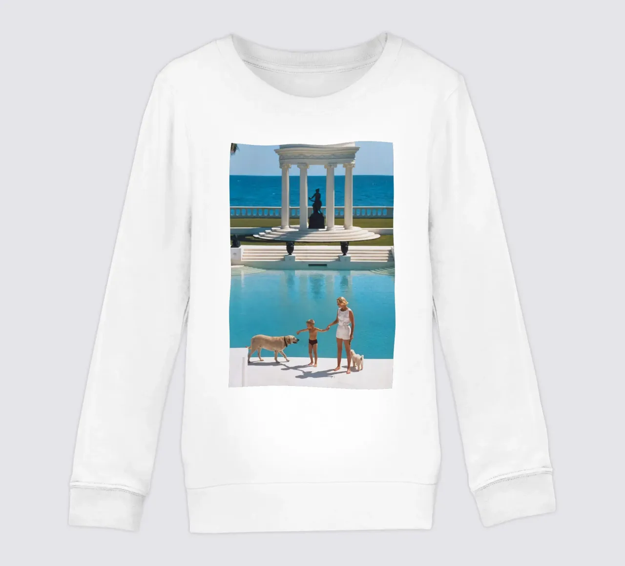 Standing on the edge of the pool - Slim Aarons kids sweatshirt by COMEBACKSHOP