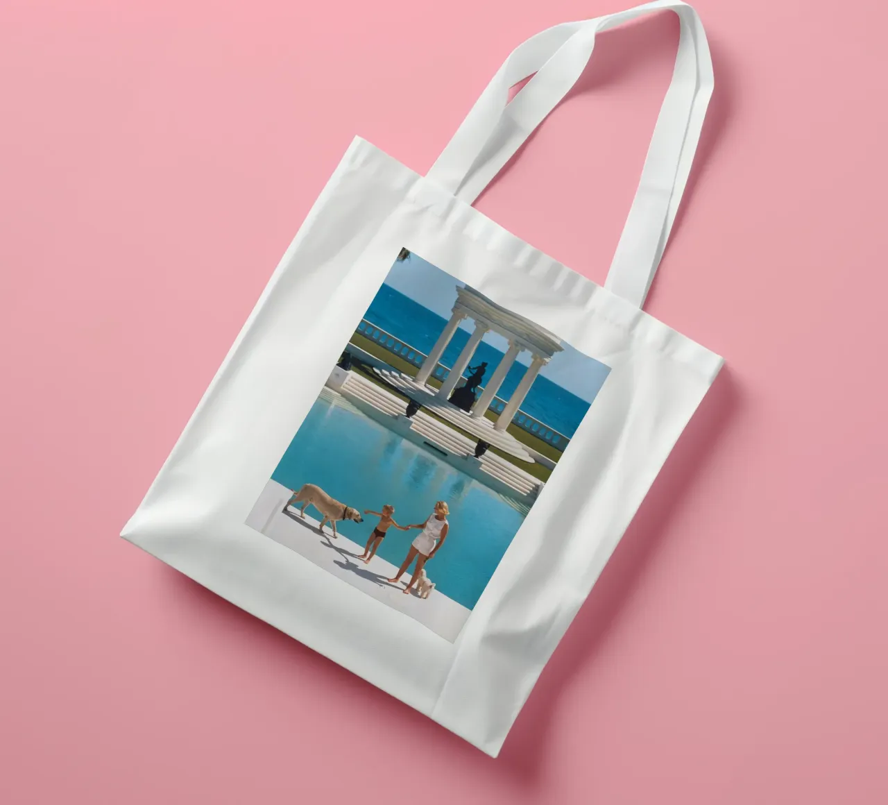 Standing on the edge of the pool - Slim Aarons tote bag by COMEBACKSHOP