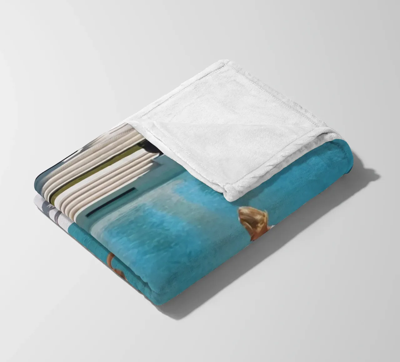 Am Rande des Pools stehend - Slim Aarons Fleecedecke von COMEBACKSHOP