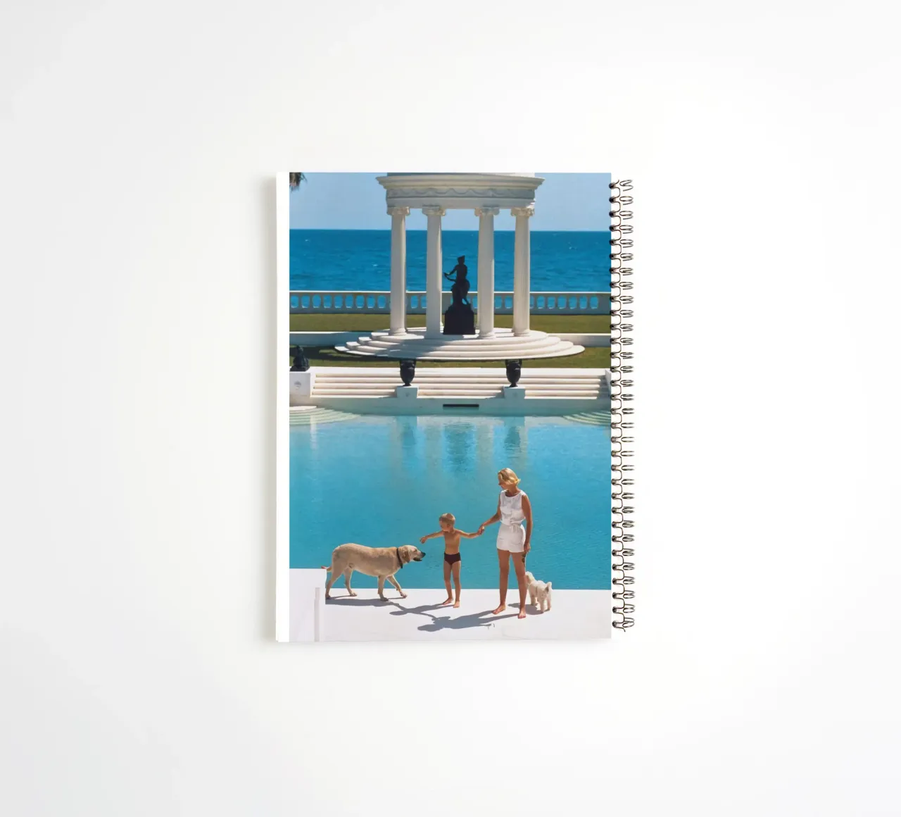 Standing on the edge of the pool - Slim Aarons spiral notebook by COMEBACKSHOP