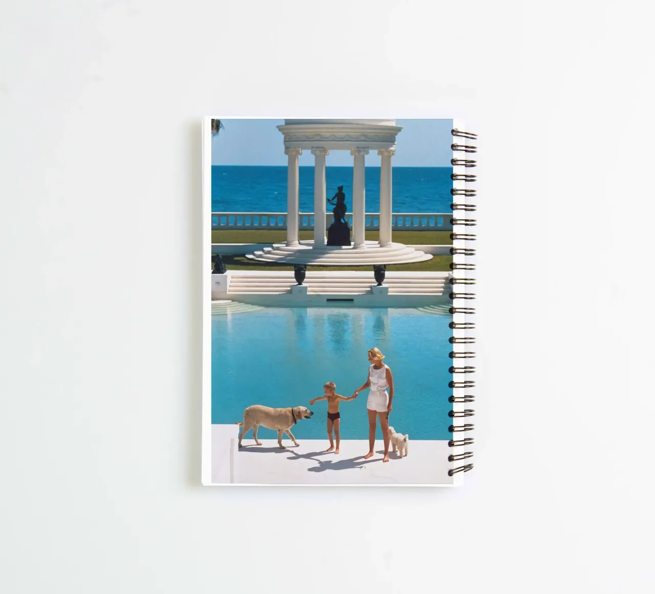 Standing on the edge of the pool - Slim Aarons spiral notebook by COMEBACKSHOP