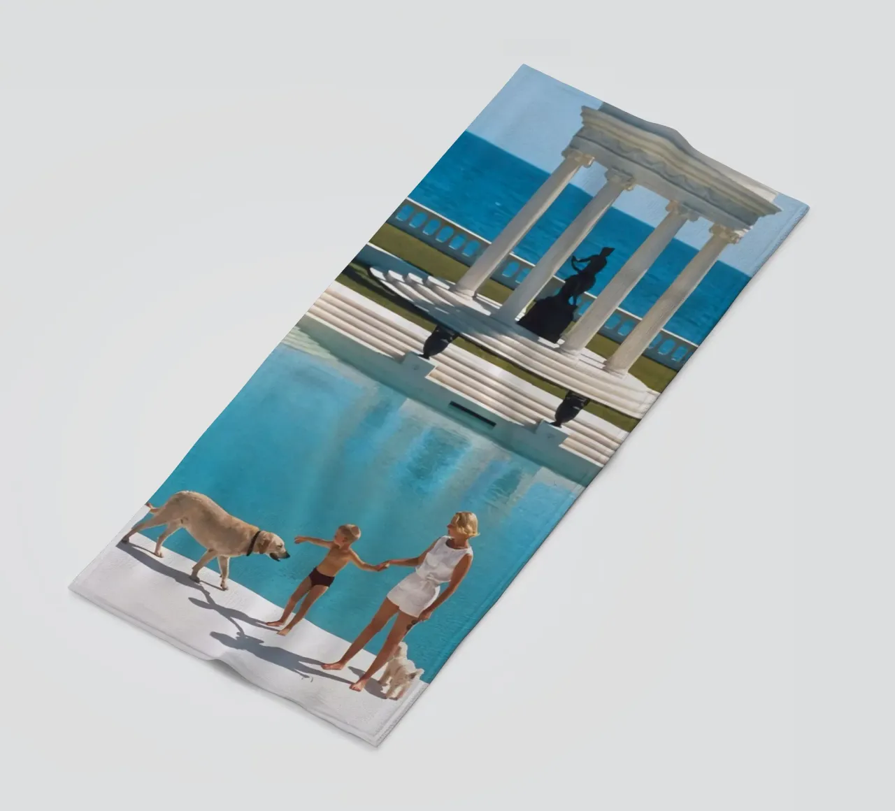 Standing on the edge of the pool - Slim Aarons beach towel by COMEBACKSHOP