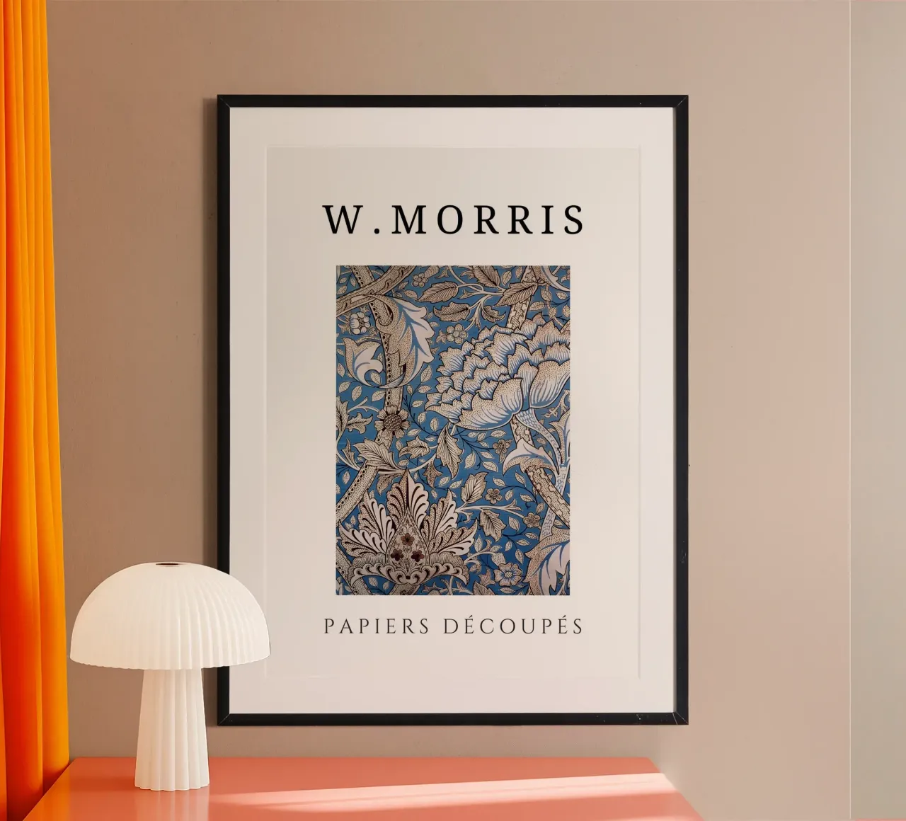 W. Carte da taglio Morris: Pavone e drago motivo floreale blu poster da homdeco