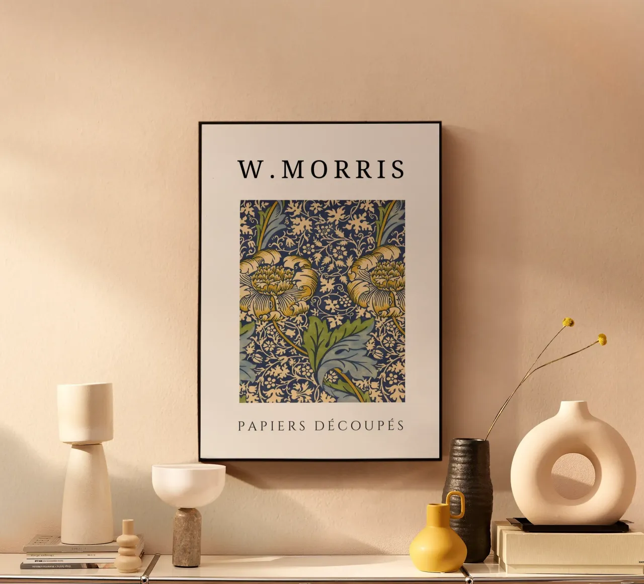 W. Carte da taglio Morris: Modello floreale giallo Pimpernel alluminio dibond da homdeco