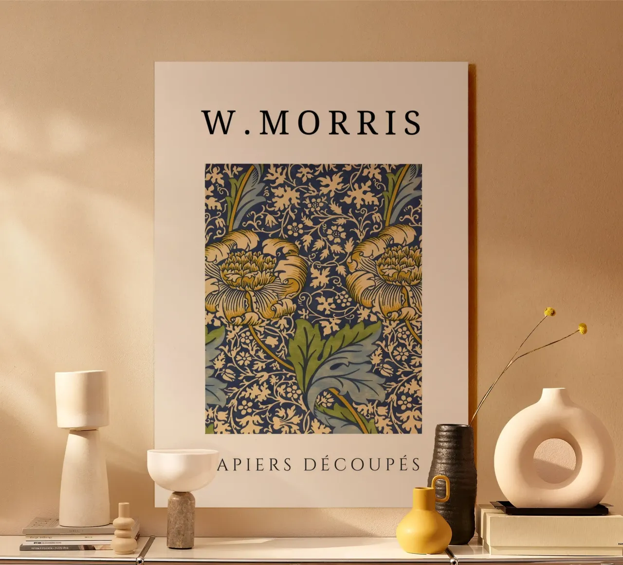 W. Carte da taglio Morris: Modello floreale giallo Pimpernel alluminio dibond da homdeco