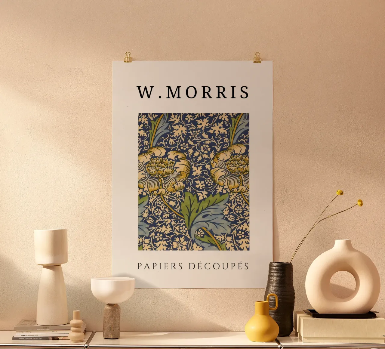 W. Carte da taglio Morris: Modello floreale giallo Pimpernel carta hahnemühle da homdeco