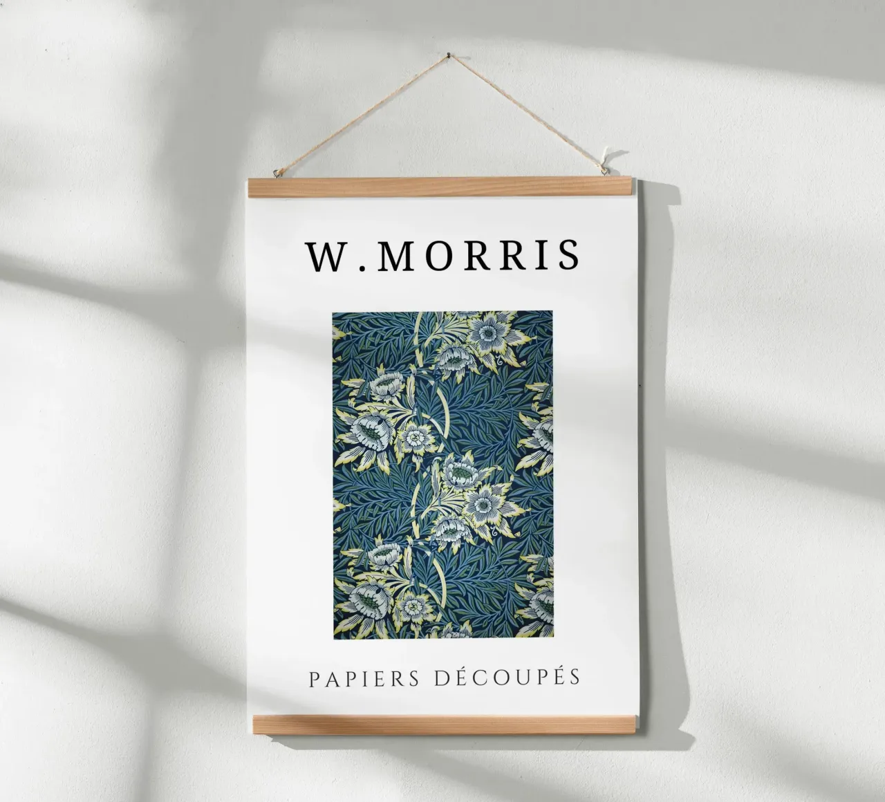 W. Carte da taglio Morris: Motivo floreale blu alga poster da homdeco