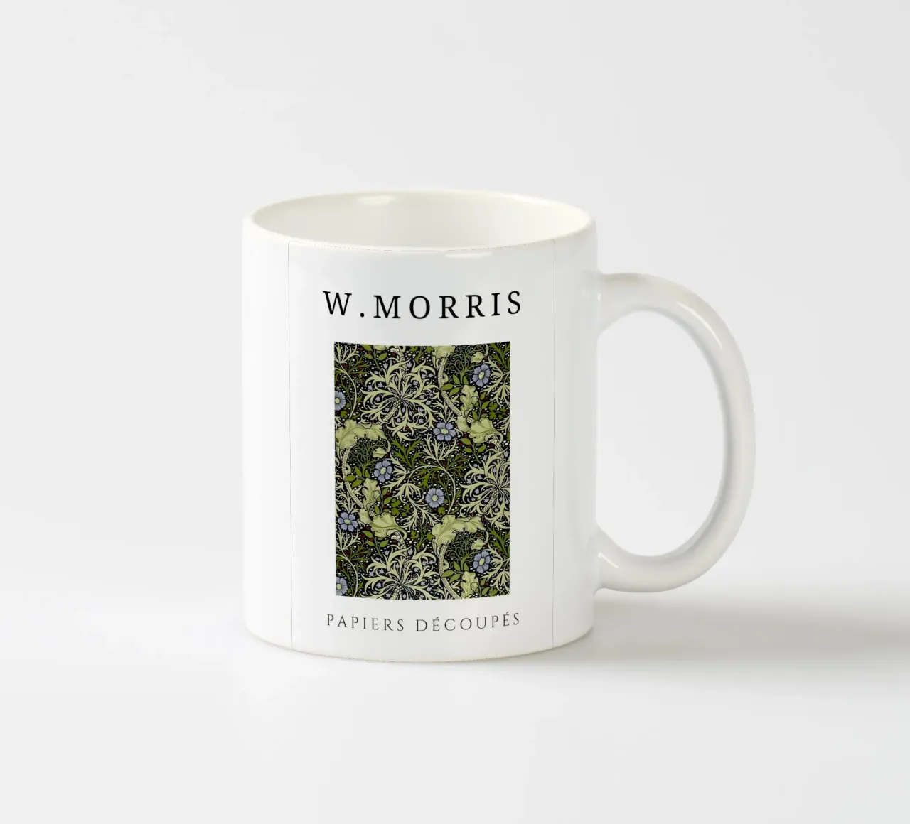 W. Morris Cut Papers: Motivo floreale caprifoglio e tulipano tazza in ceramica da homdeco