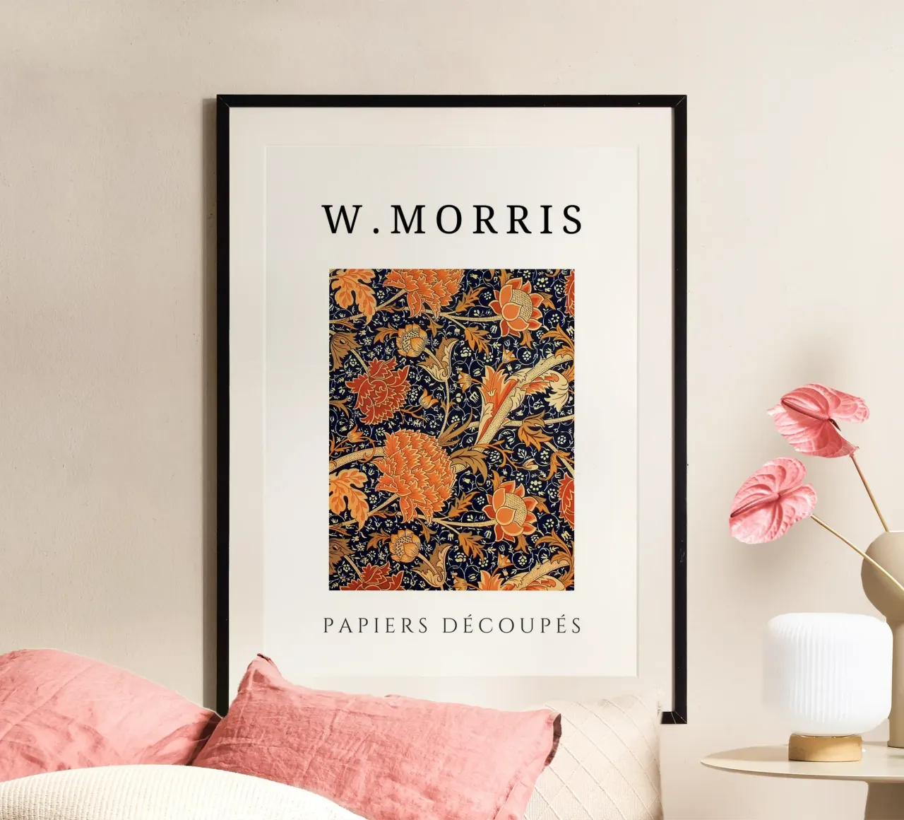 W. Morris Cut Papers: Motivo floreale arancione marigold poster da homdeco