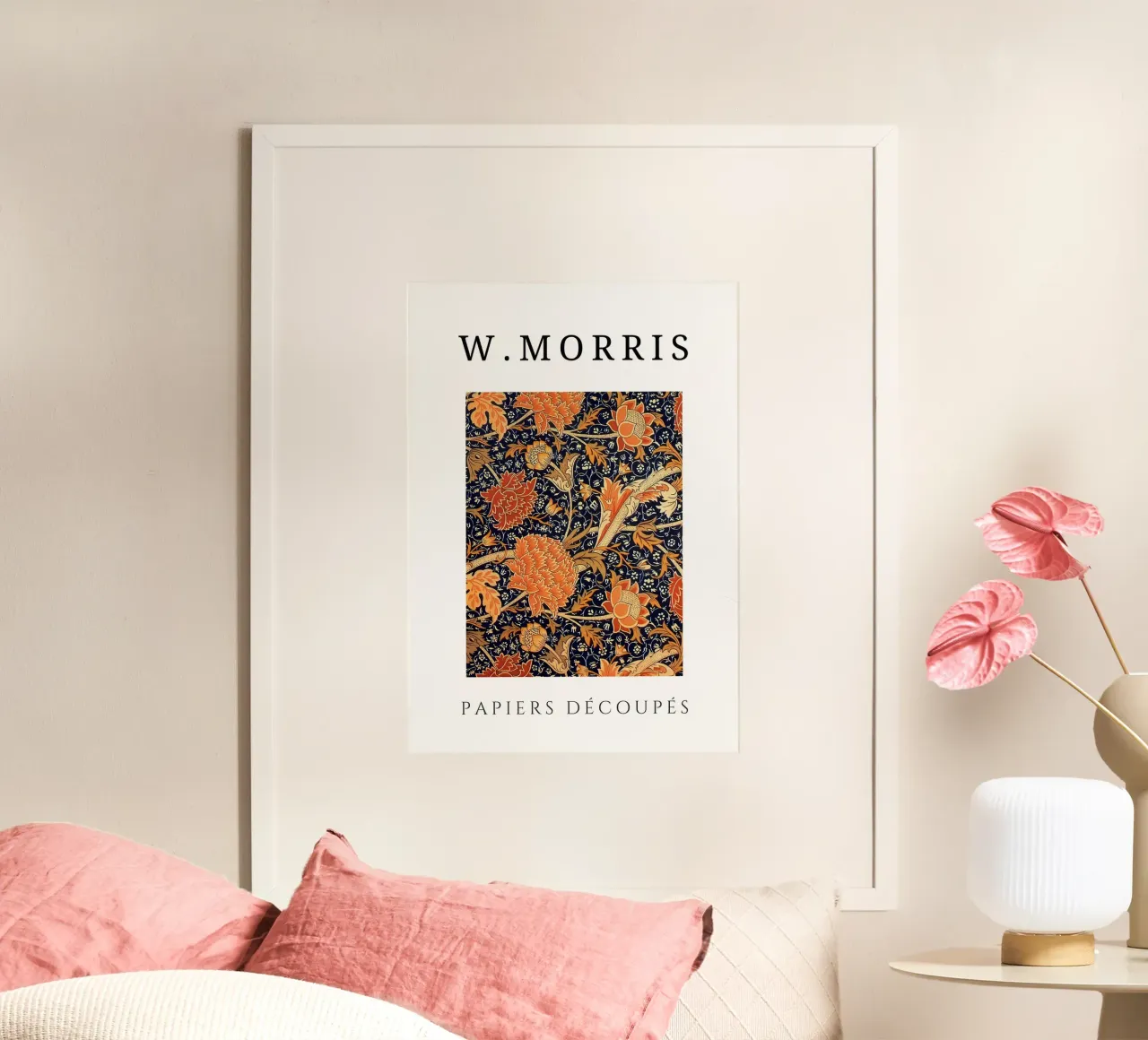 W. Morris Cut Papers: Motivo floreale arancione marigold poster da homdeco