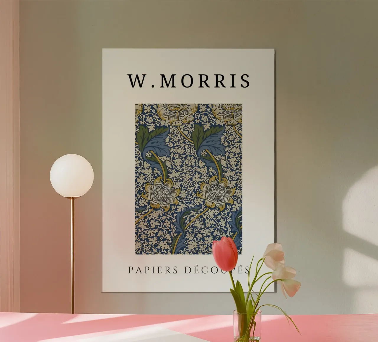 W. Carte da taglio Morris: motivo floreale blu Art Nouveau poster da homdeco