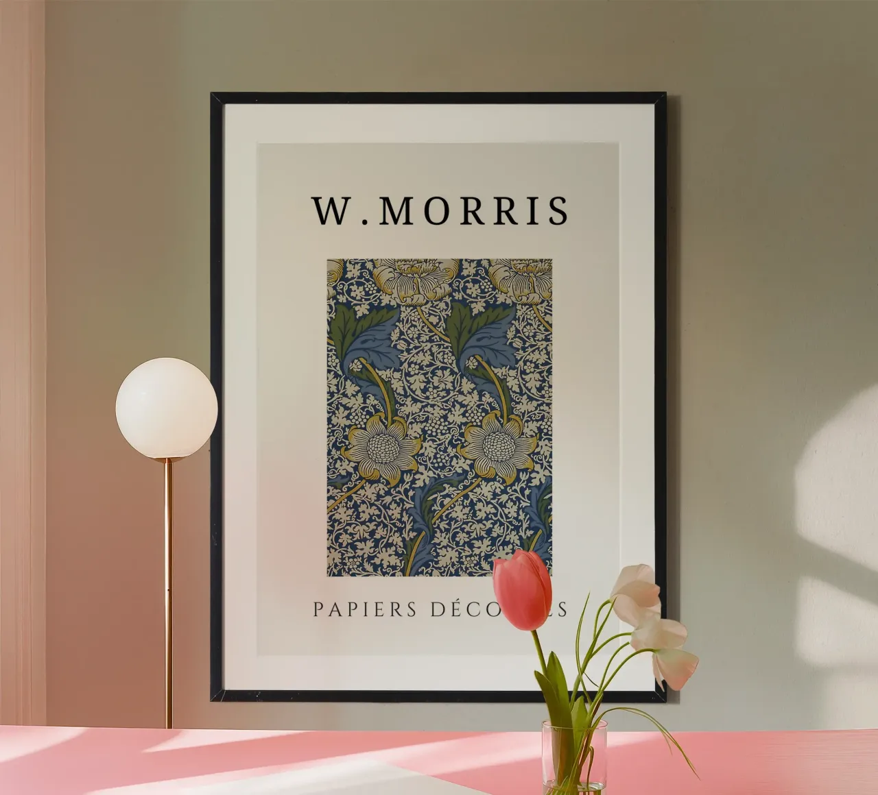W. Carte da taglio Morris: motivo floreale blu Art Nouveau poster da homdeco