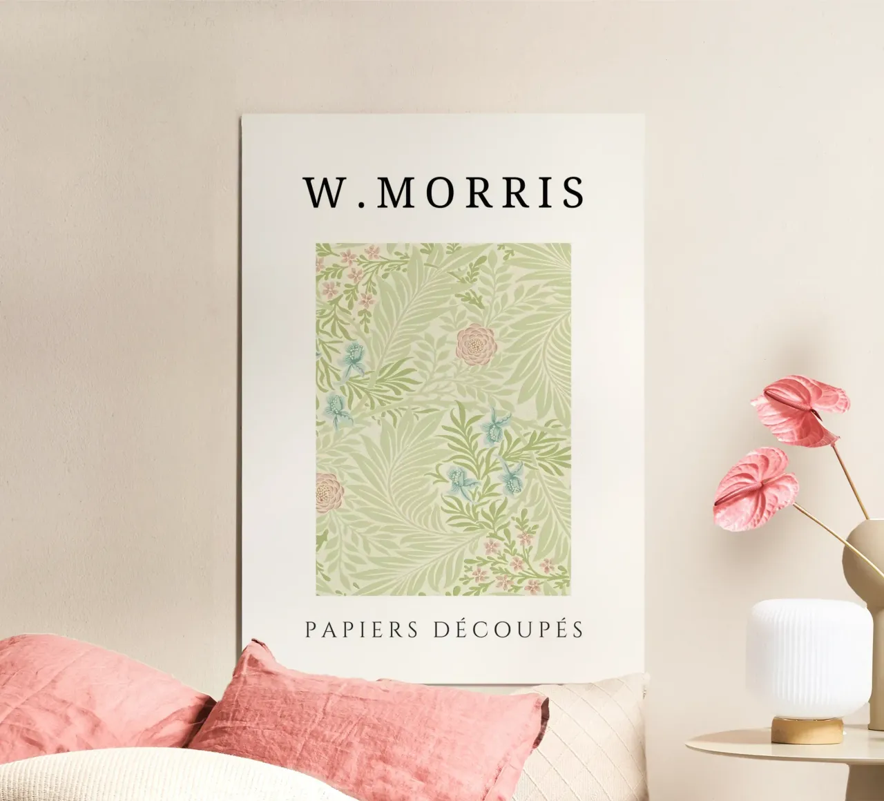 W. Morris Cut Papers: Soft Floral Arts & Crafts Pattern Poster von homdeco