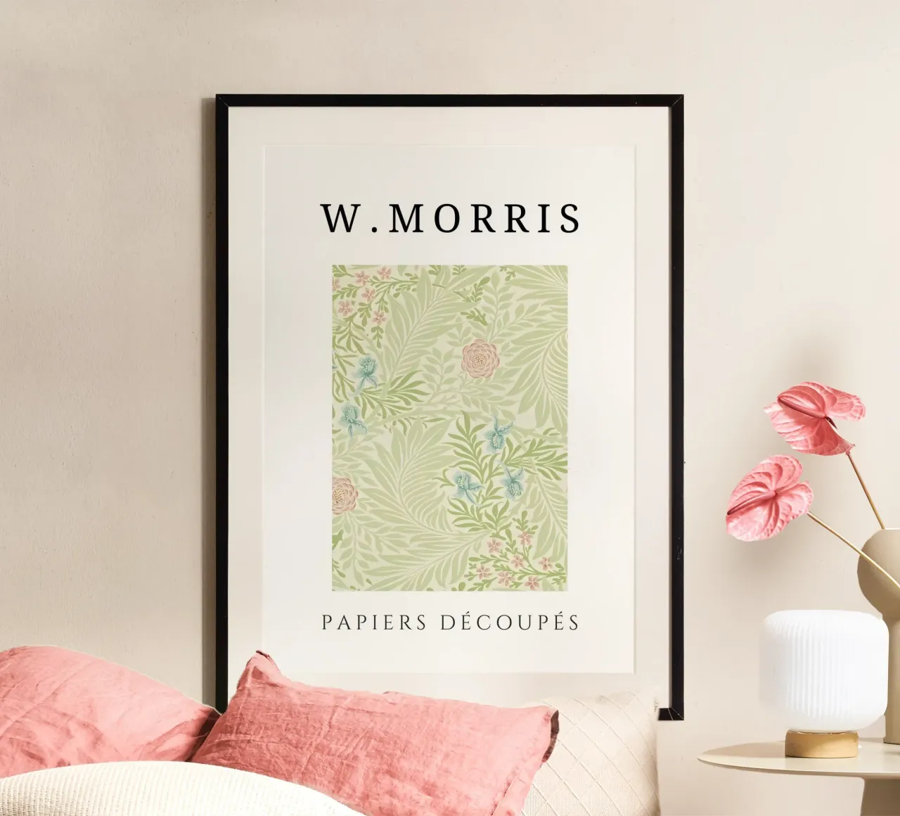 W. Morris Cut Papers: Soft Floral Arts & Crafts Pattern Poster von homdeco