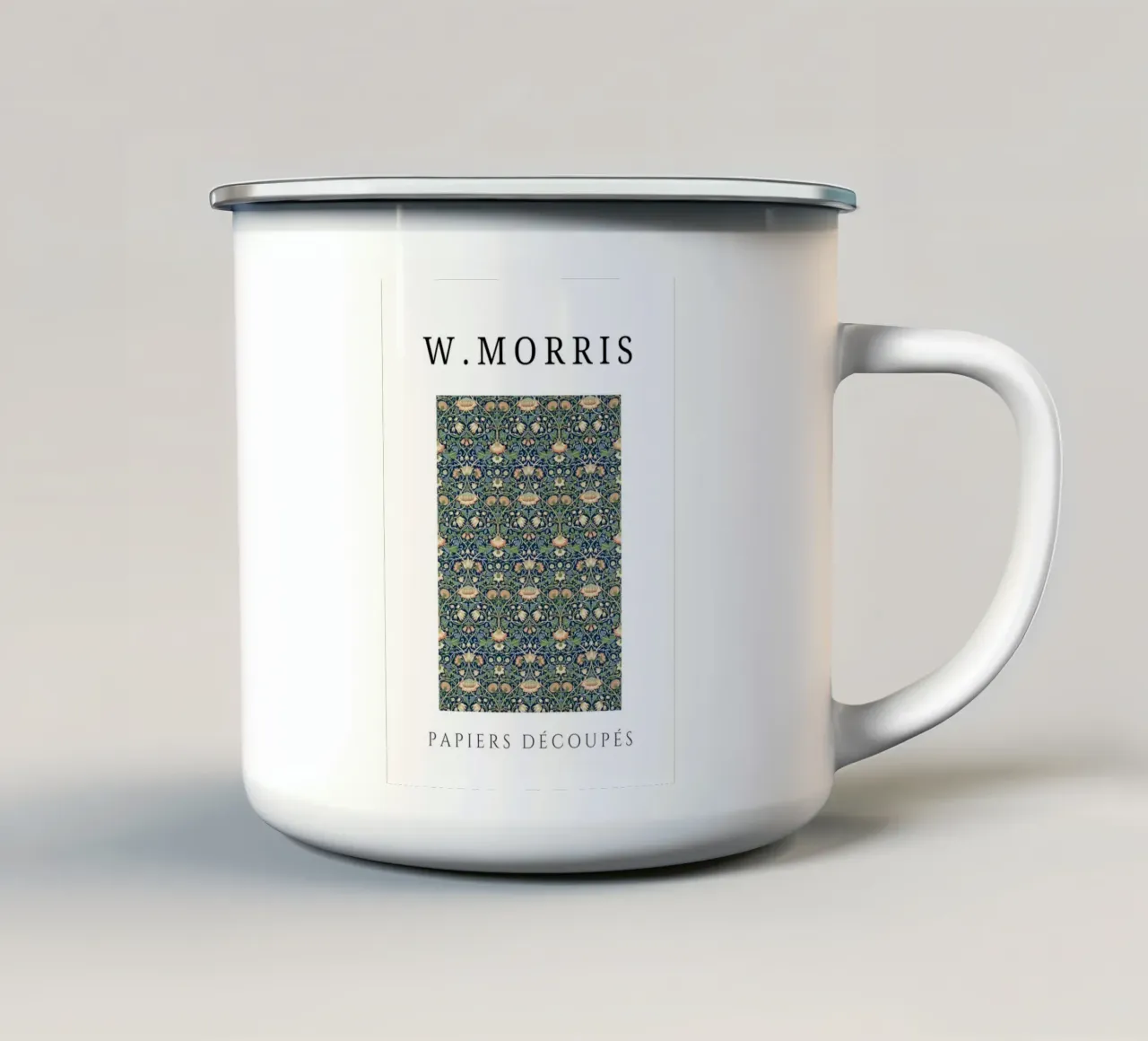 W. Morris Floral Pattern - Arte botanica da parete di arti e mestieri tazza in smalto da homdeco