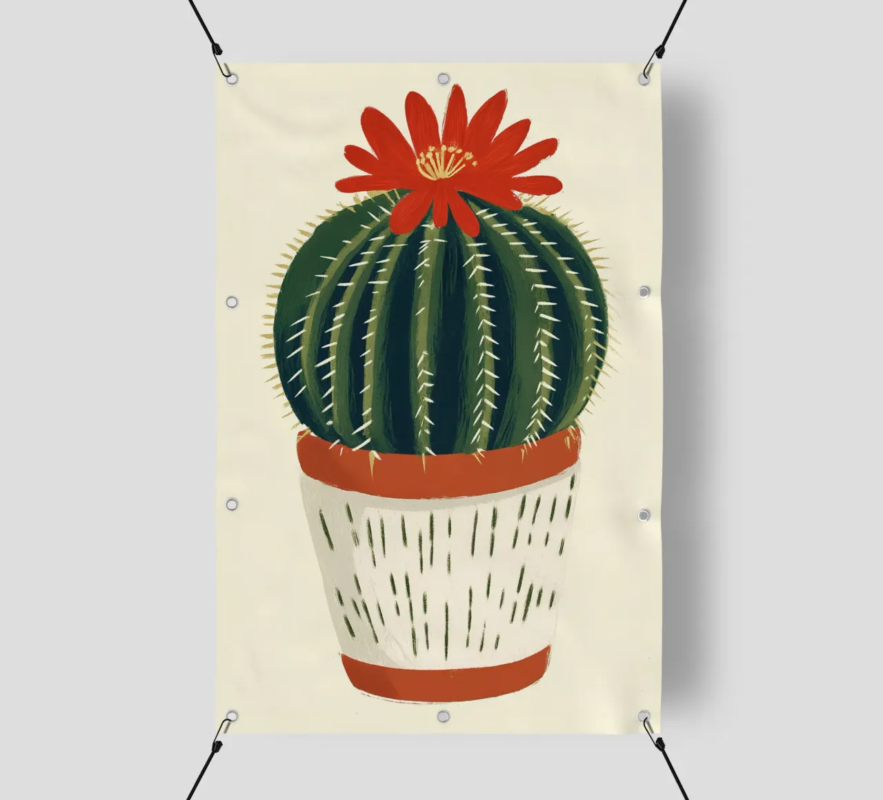 Cactus rotondo telo in pvc da Curious Canvas