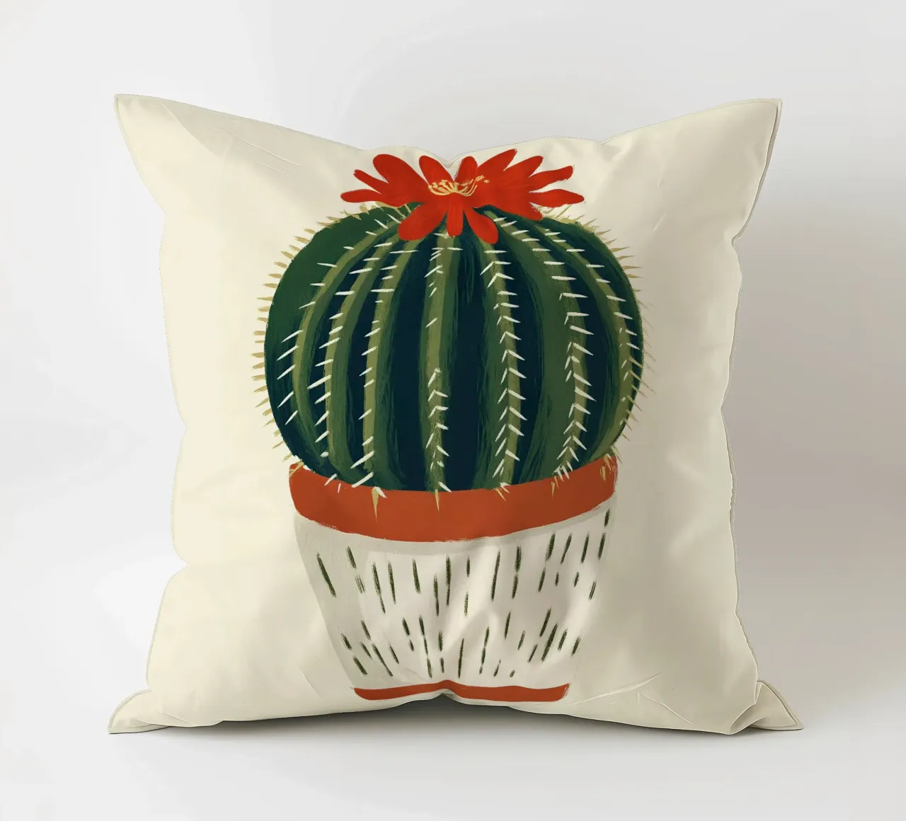 Cactus rotondo cuscino da Curious Canvas