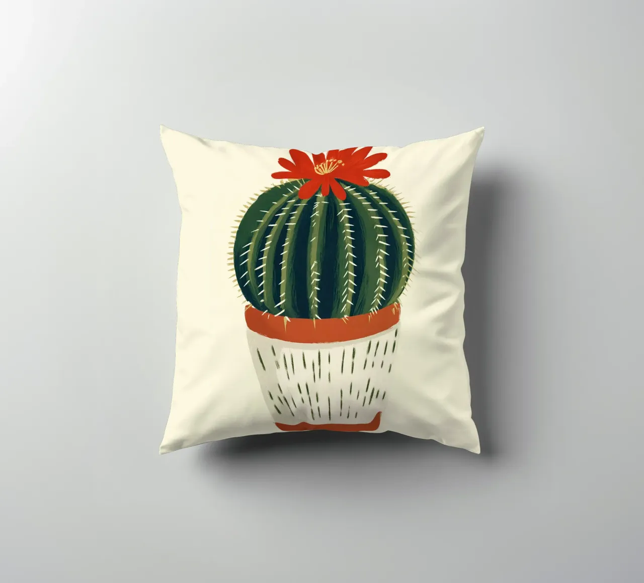 Cactus rotondo cuscino da Curious Canvas